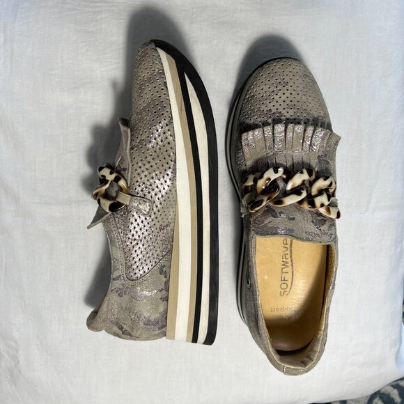 Softwaves Cadie Metallic Leather Slip On  Shoe size 38 1/2 NWOT - Picture 6 of 11